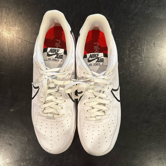 Nike Air Force 1 React White Black Red - Picture 3 of 10